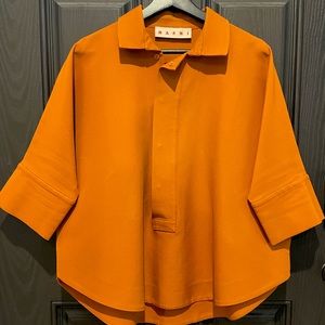 Marni poncho shacket over shirt jacket 44/M boho chic fall weather classic luxe